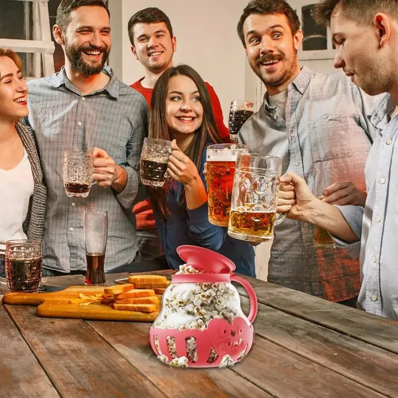 Machine à Popcorn en Verre avec Couvercle Multifonction, Petite Popper à Air Chaud Foy, Mesure les Grains