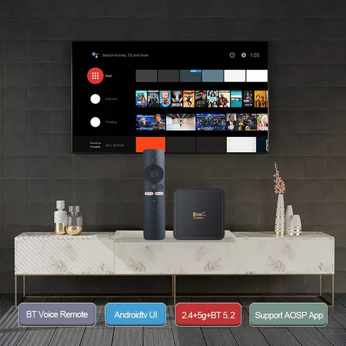 Imagen 2 del producto TV Box Android 14 TV98 Pro ATV Allwinner H313 Quad Core 8K Video 4K 2GB 16GB Wifi Dual BT5.2 Control remoto por voz inteligente TV Box