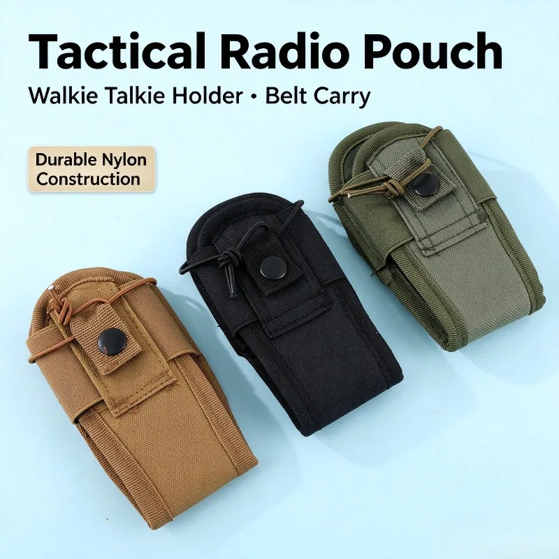 1000D Tactical Molle Radio Pouch Waist Bag Holder Portable Interphone Holster Carry Bag for Hunting Camping Black Green Khaki
