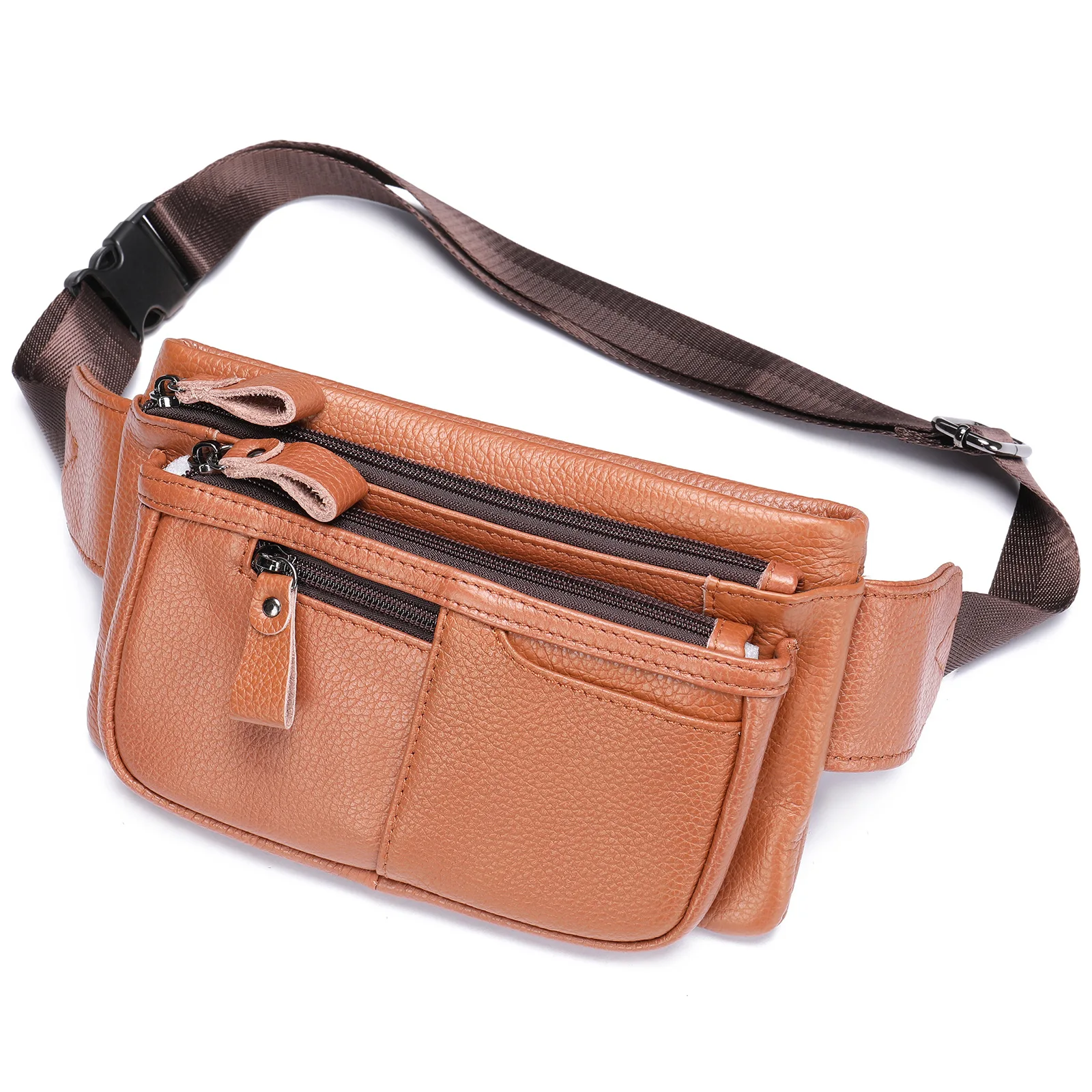 Real Leather Waist Bag Lightweight Belt Pouch Summer Outdoor Belt Waist Pack Chest Pack For Men Male Cowskin Phone Bag