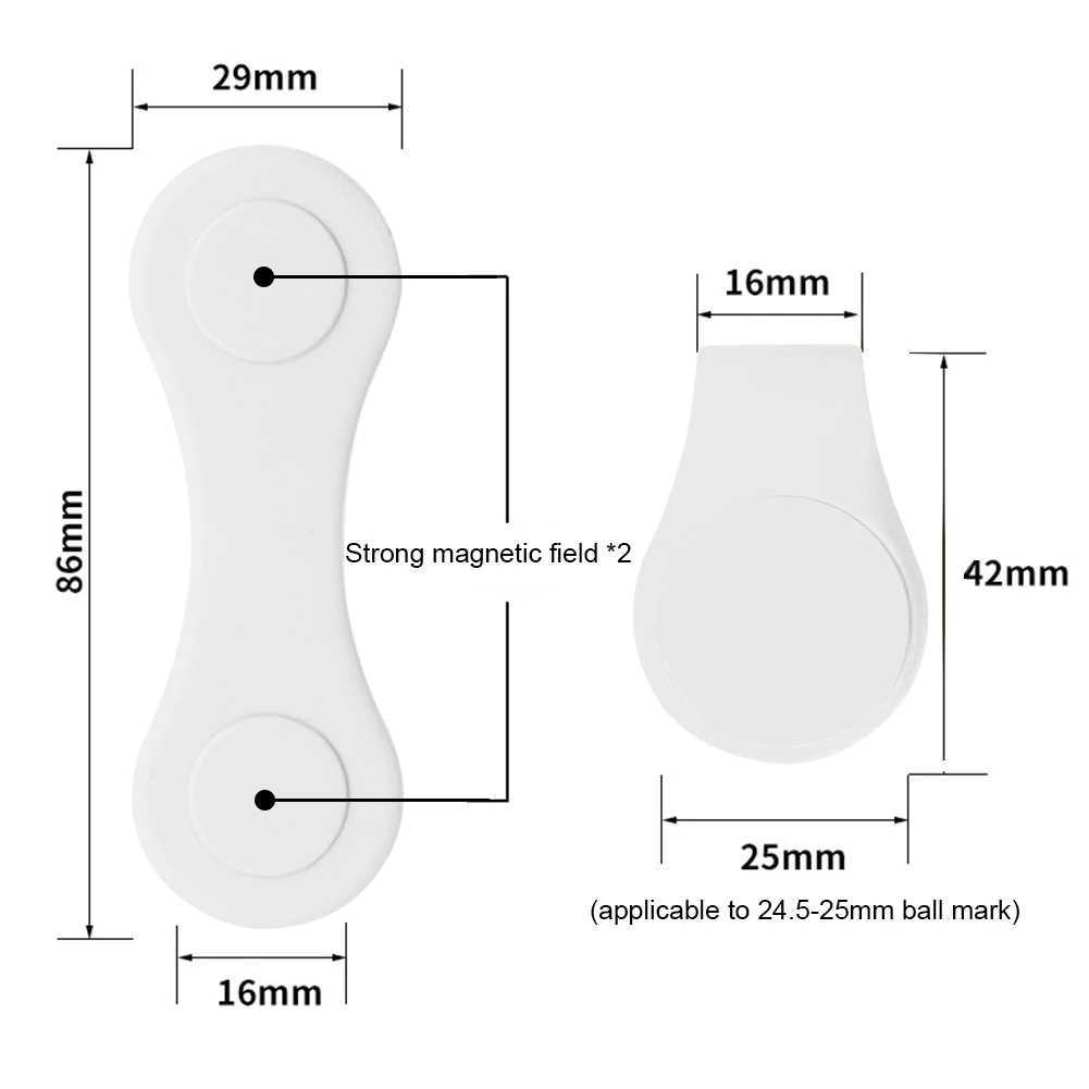 Clipe de calibração de posição de bola de silicone forte magnético mini bonés de golfe clipe marcador profissional dobrável útil acessórios de golfe