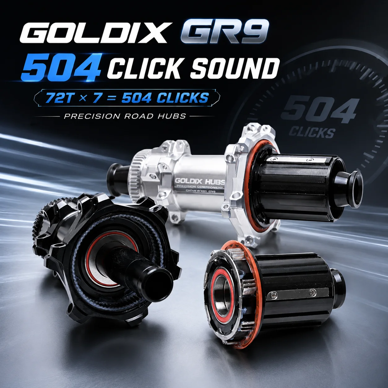 

GOLDIX GR9 504 Sounds Gravel Hub 24-Hole Straight-Pull HG/XDR Freehub Body10/11/12 Speed ​​Road/CX Disc Brake Hub