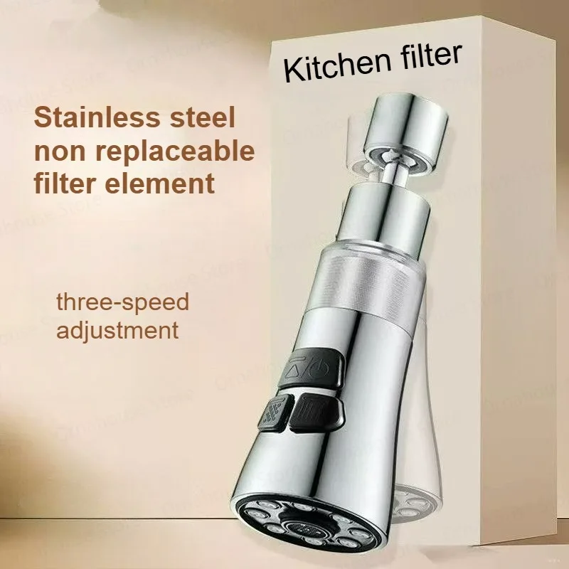 Kitchen Faucet Extender with Filter Function Aerator Splash Filter Washbasin Faucet Bubbler Nozzle Aerator 360° Universal