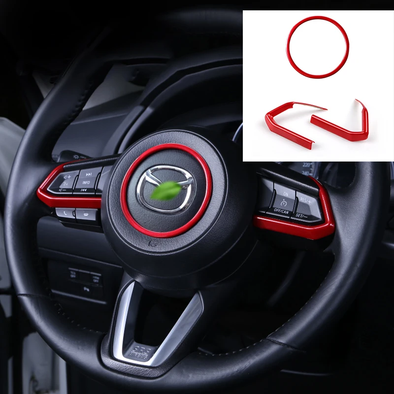Für Mazda 2 3 6 Demio CX-3 CX-5 CX-7 CX-9 Axela ATENZA 2017 2018 2019 ABS Auto Lenkrad Panel Trim Abdeckung Pailletten Aufkleber