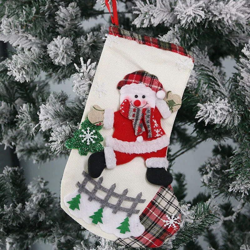 

(1 Pcs)Christmas Socks Gift Bags Christmas Decorations Hanging Holiday Party Decoration Atmosphere Props DIY Candy Gift Bags