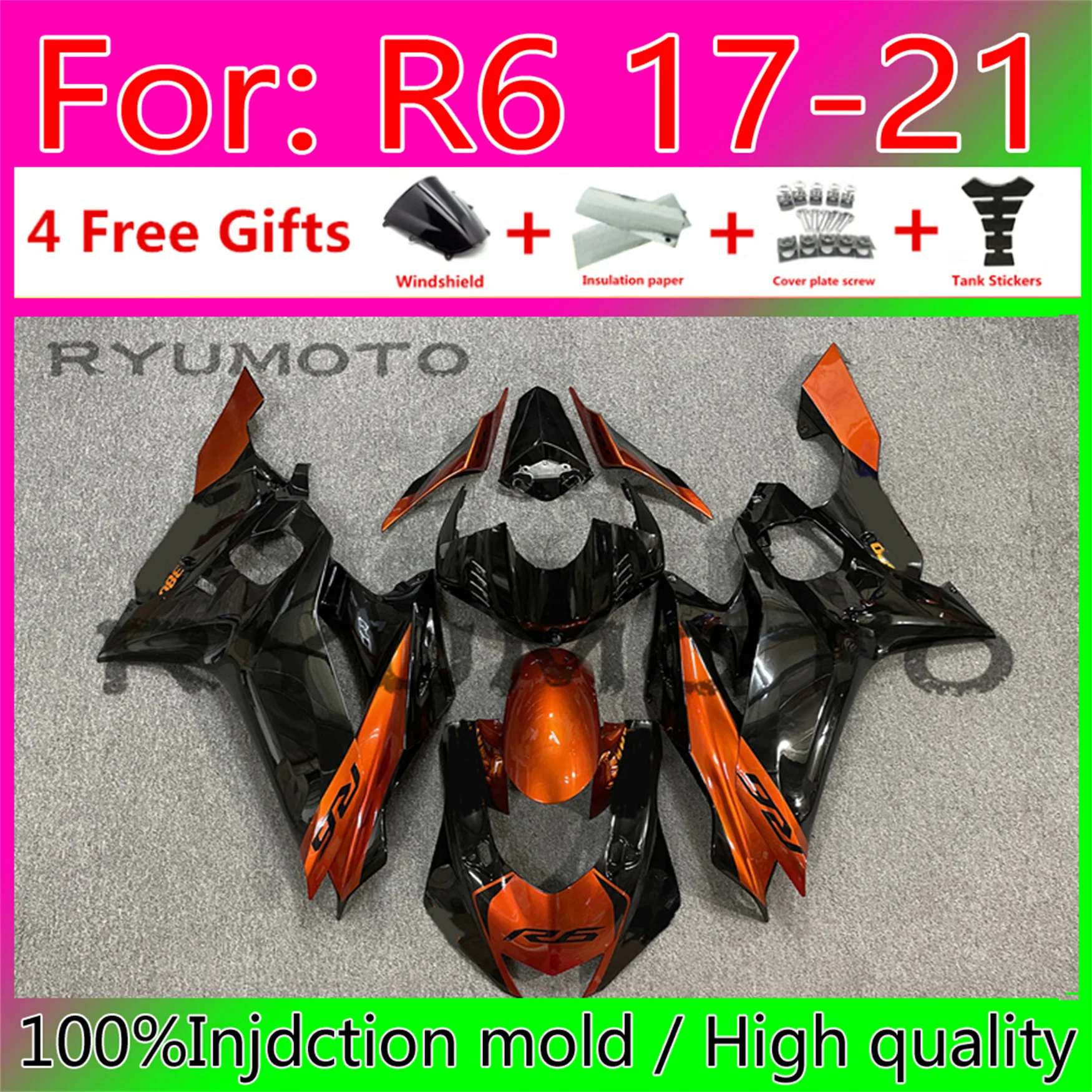 New ABS Motorcycle whole Fairings 100% Fitment kit for YAMAHA YZF-R6 R6 2017 2018 2019 2020 2021 17 18 19 20 21