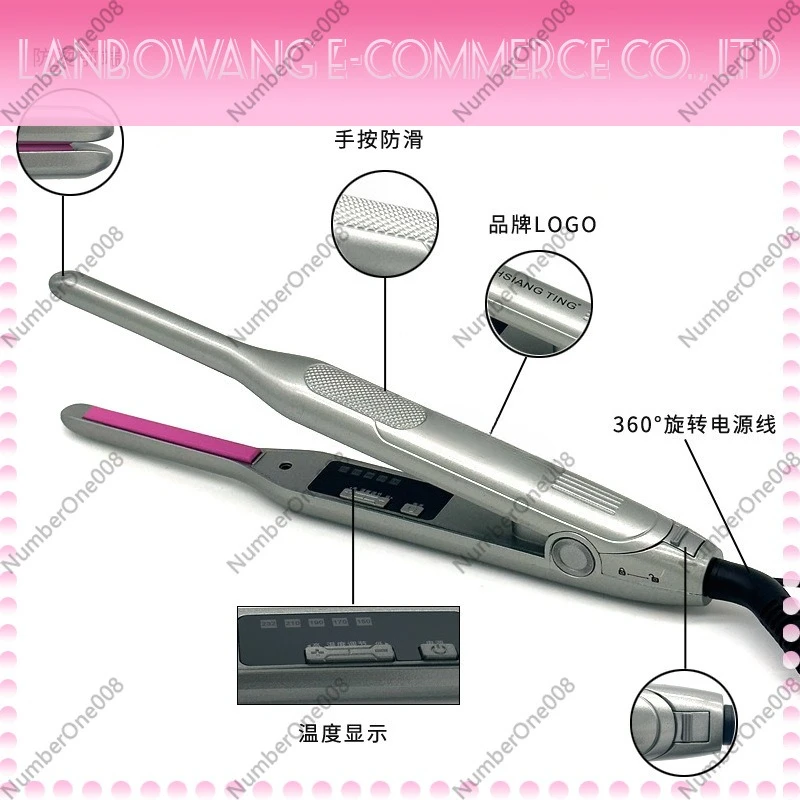 Short Hair Mini Flat Iron Straightener Plate Inner Buckle Fluffy Root Lifting Styling Tool Men Women Portable