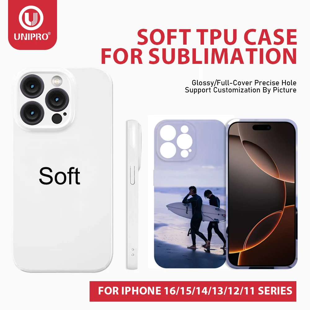 

UNIPRO 20Pcs Soft TPU Blank Phone Cases for DIY Thermal Transfer Sublimation Coating Covers for iPhone 16 15 14 13 12 11 Pro Max