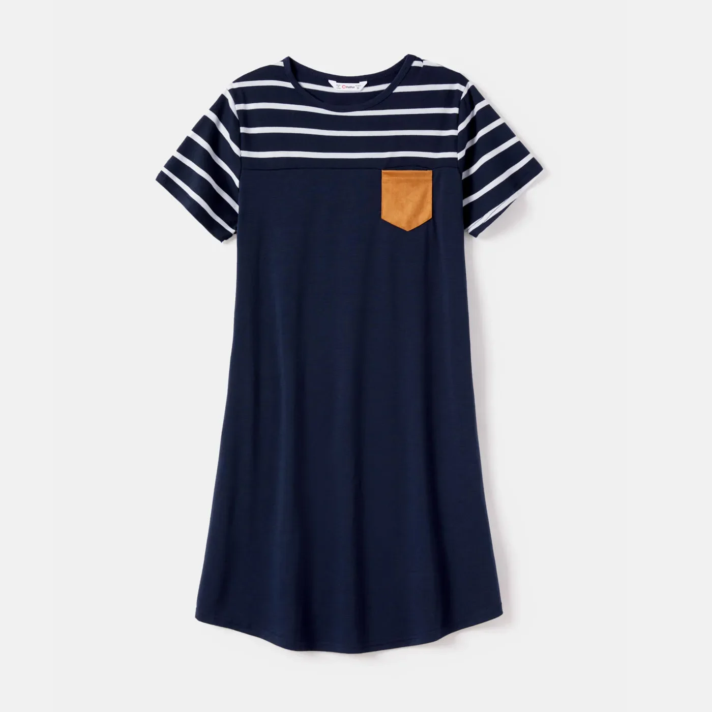 PatPat Family Matching Striped Spliced Dresses and Short-sleeve T-shirts Sets Suitable for Summer Season Soft and Comfortable