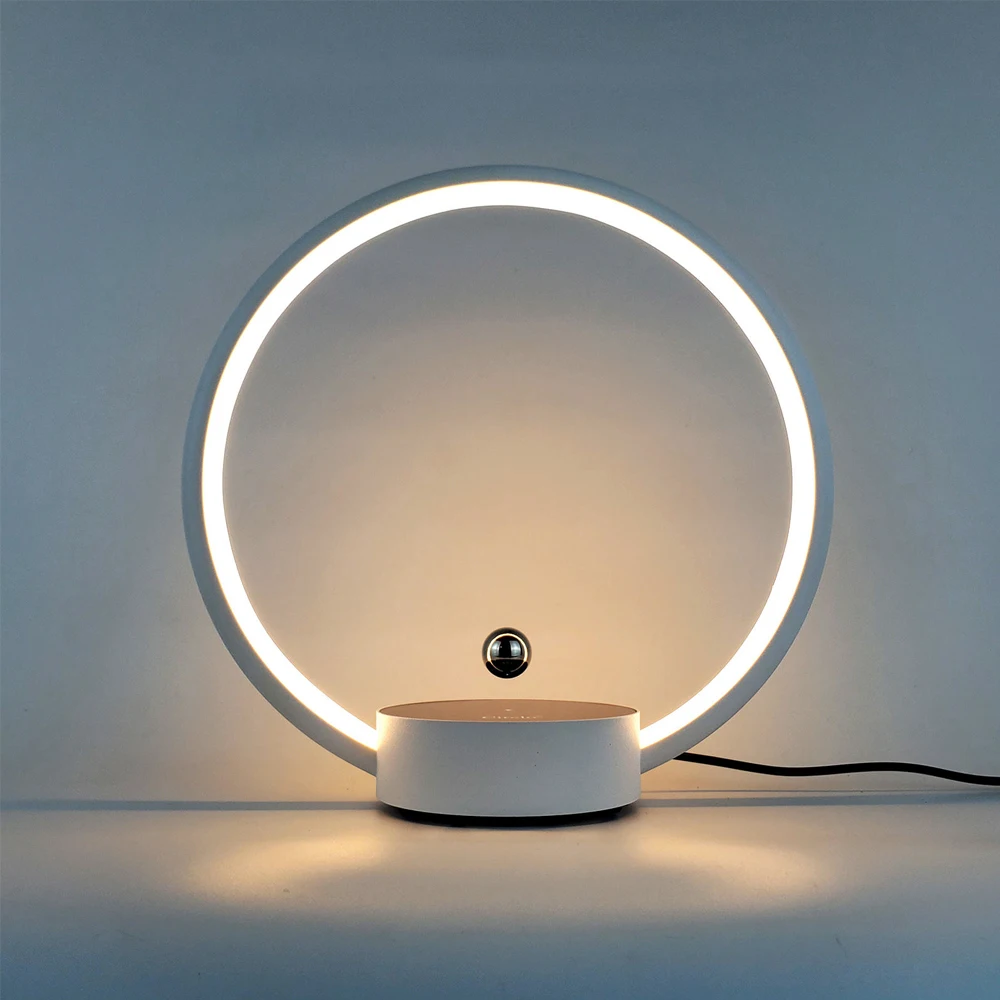 Rotation Touch Magnetic Levitation Ring LED Night Light RGB Creative Desk Bedroom Descoration Floating Ornament TableLamp