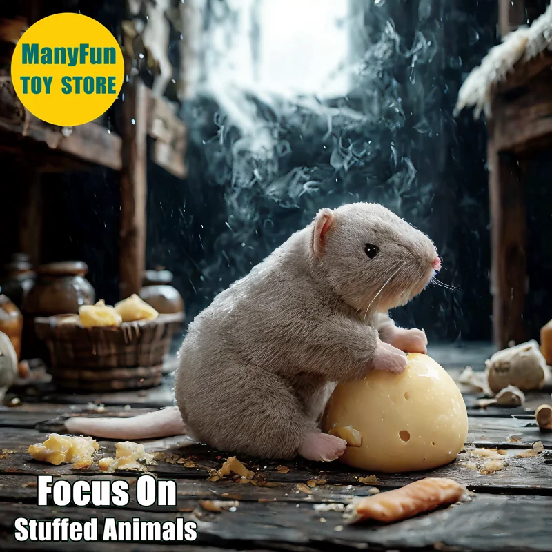 Realistic Grey Mouse High Fidelity Rats Plushie Hamster Plush Toys Lifelike Animals Simulation Stuffed Doll Kawai Toy Gifts