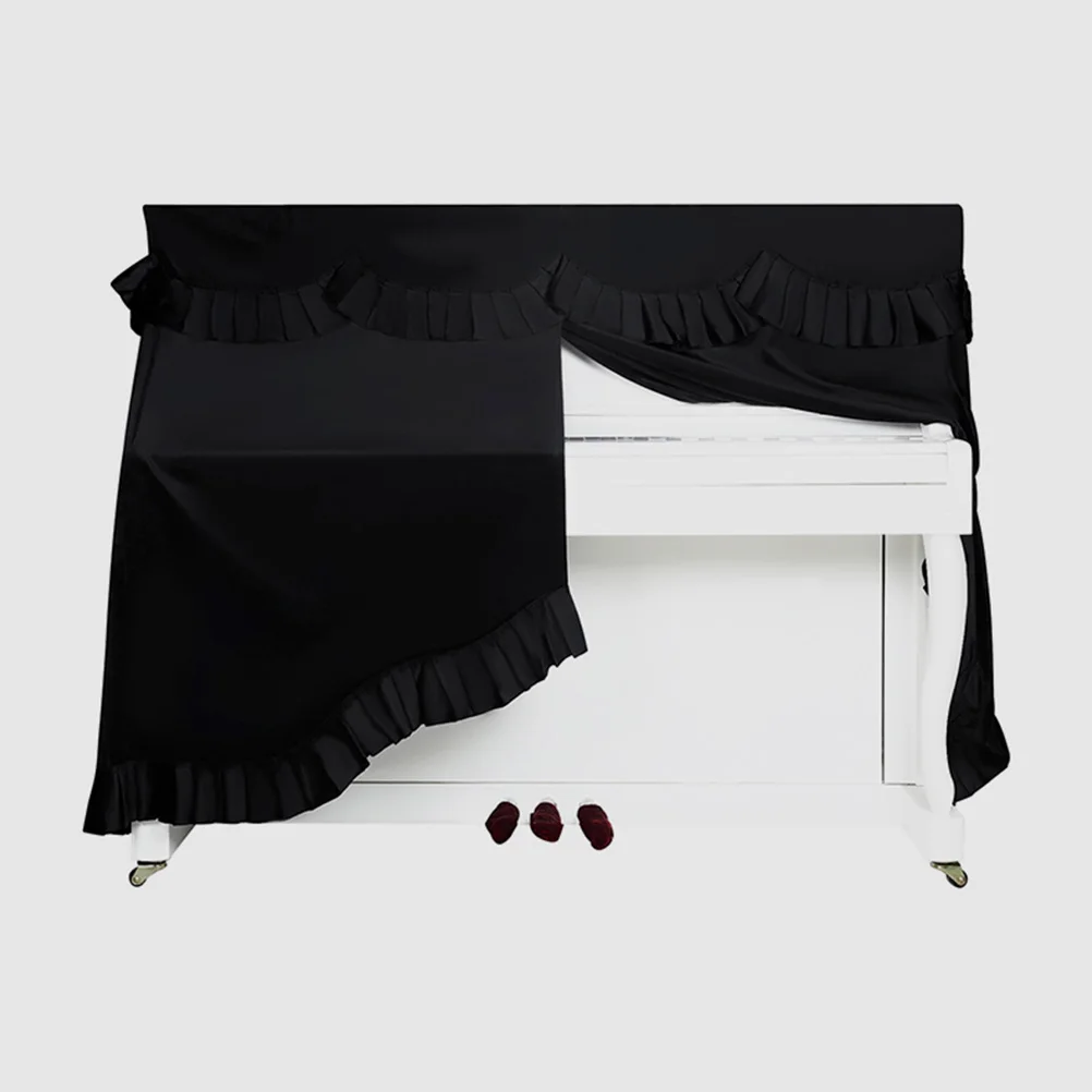 

Velour Piano Cover Full Coverage Upright Electric Dust Proof Washable Easy Install Modern Stylish Household Gift for Keyboard