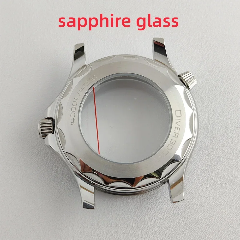 Men\'s Watch NH35 41mm Case Dial Stainless Steel Strap Transparent Back Watch Accessories for Seamaster 300 NH36 Movement Parts