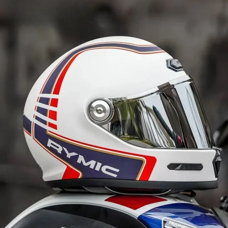 RYMIC DOT ECE Certification Retro Motorcycle Helmet Full Face Helmet Knight Men Locomotive Capacete Electric Motobike for Harley