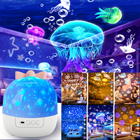 USB Bow Star Light Projection Rotating Star Bedroom Ceiling Atmosphere Night Lamp Stars Childrens Birthday Gift with Films Sheet