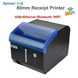 Xprinter-Impresora térmica de recibos de corte automático, máquina de impresión de cocina con Ethernet, USB, Bluetooth, Wifi, Flash, luz LED y beeper grande, 80mm