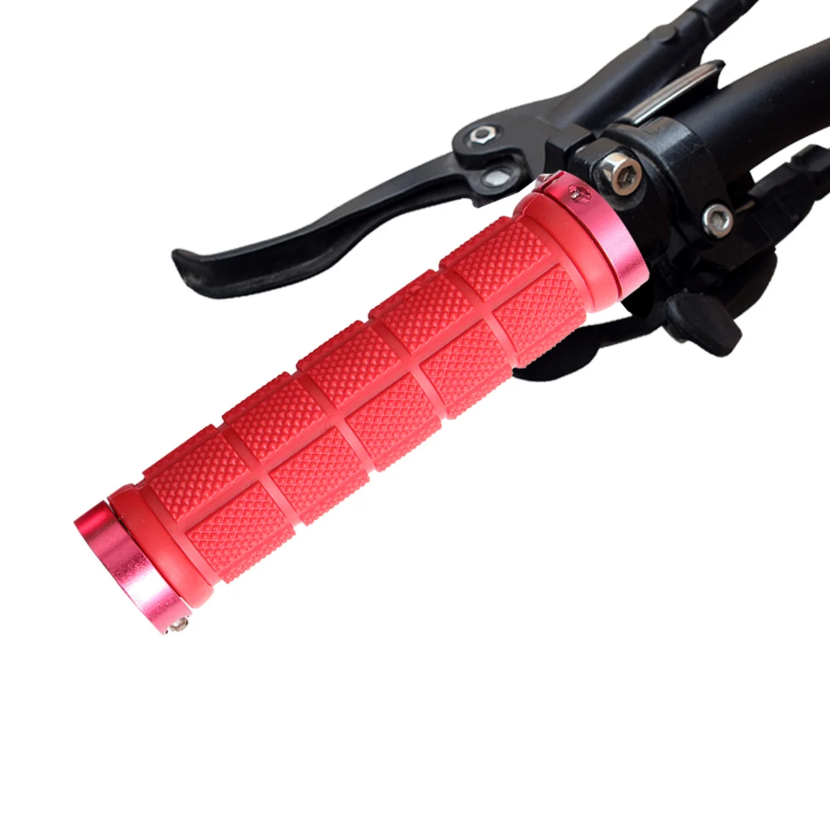 

2pcs Bicycle Handle Cover Anti-Slip Rubber Grips Ergonomic Comfortable Aluminum Alloy Joint Ring For Long Distance Riding Bike