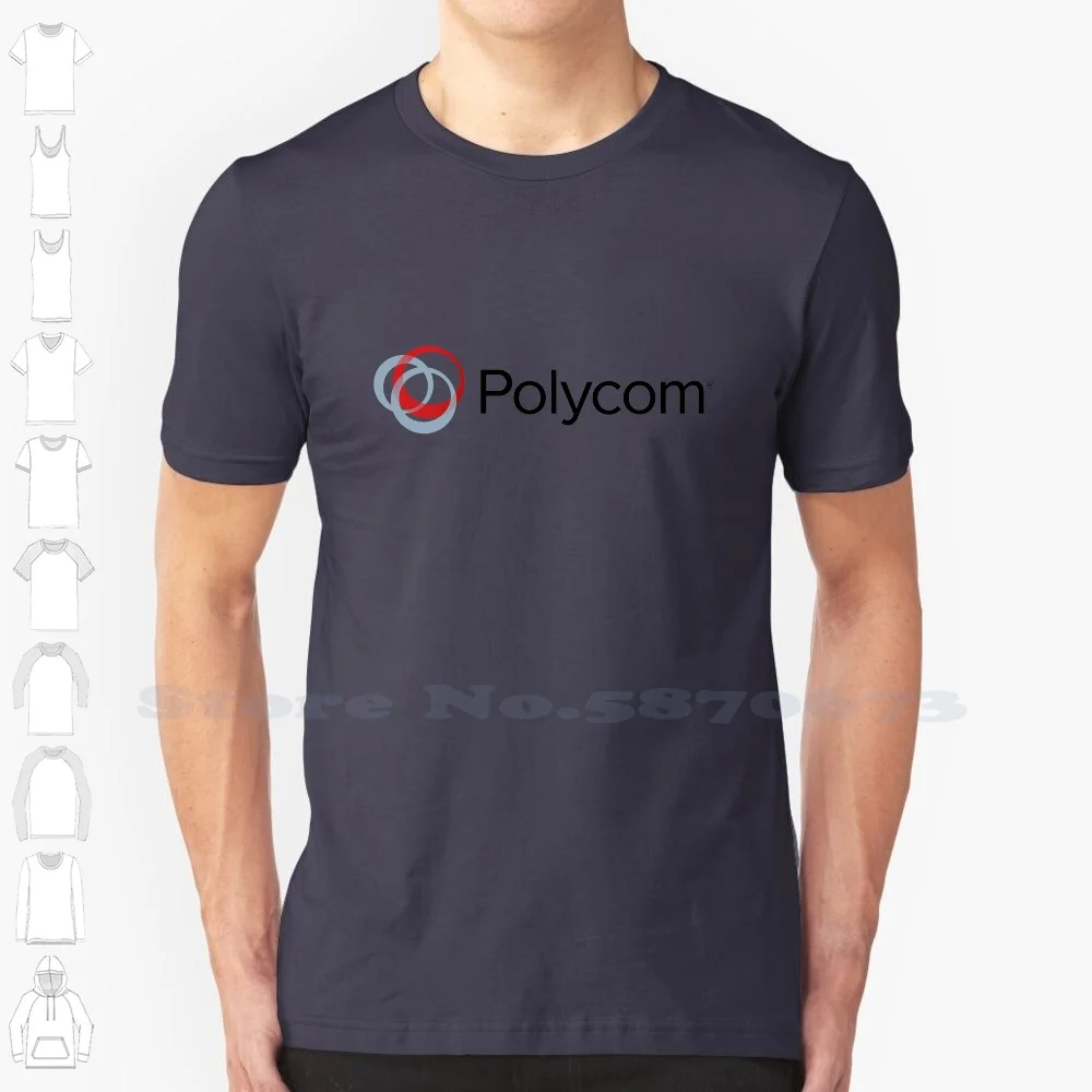 

Высококачественные футболки с логотипом Polycom, модная футболка, новинка, футболка из 100% хлопка