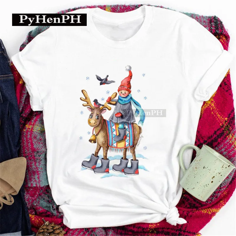 Merry Christmas T Shirt  Personalized Delicate Christmas Christmas Gift T-shirt Clothes Graphic T Shirts Aesthetic Women Clothes