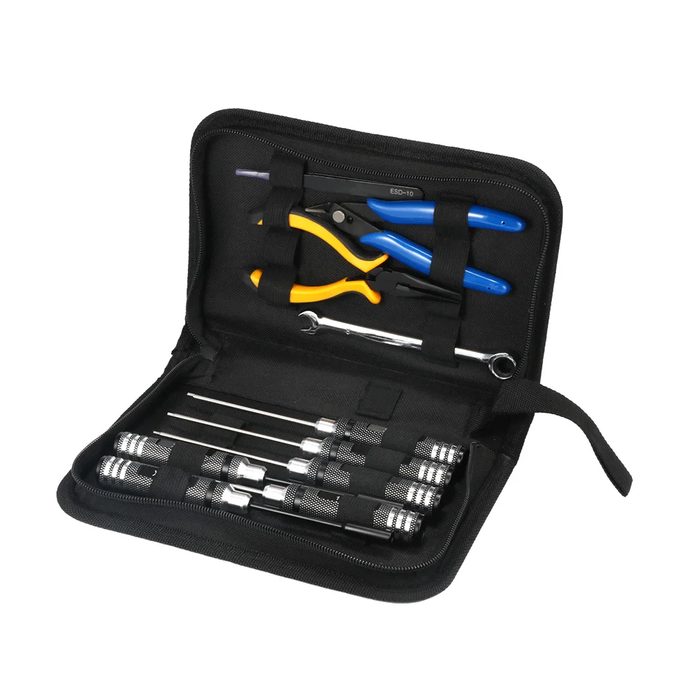 

10PCS 10in1 FPV Drone RC Tool Kit Precision Screwdrivers Pliers Wrench Set for Quadcopter Repair Upgrade Hobby Models