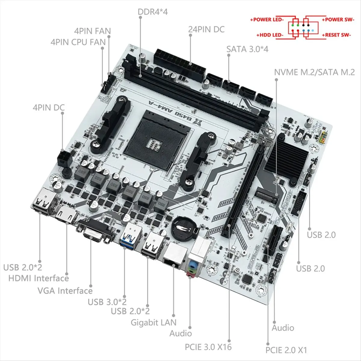 A1605Z B450 Motherboard for Processor Dual-Channel DDR4 Memory AM4 Mainboard M.2 NVME (Supports Ryzen 5500 5600 5600G CPU) Relia
