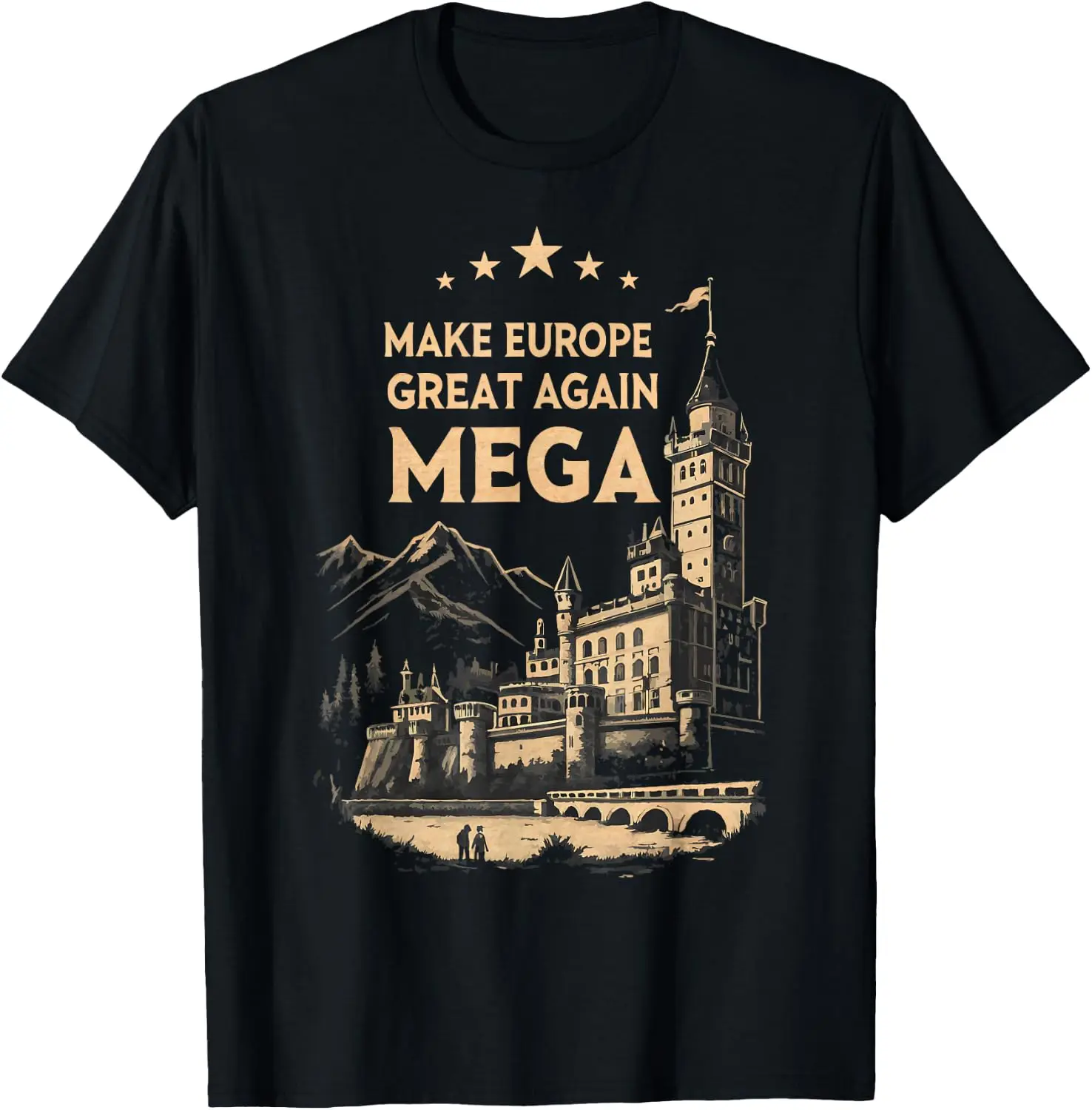 Make Europe Great Again T-Shirt Men Retro Vintage Slogan Printed T‑Shirt, Crew Neck Short Sleeve Distressed Graphic Tee Casual Daily Top for Men Holiday Gift