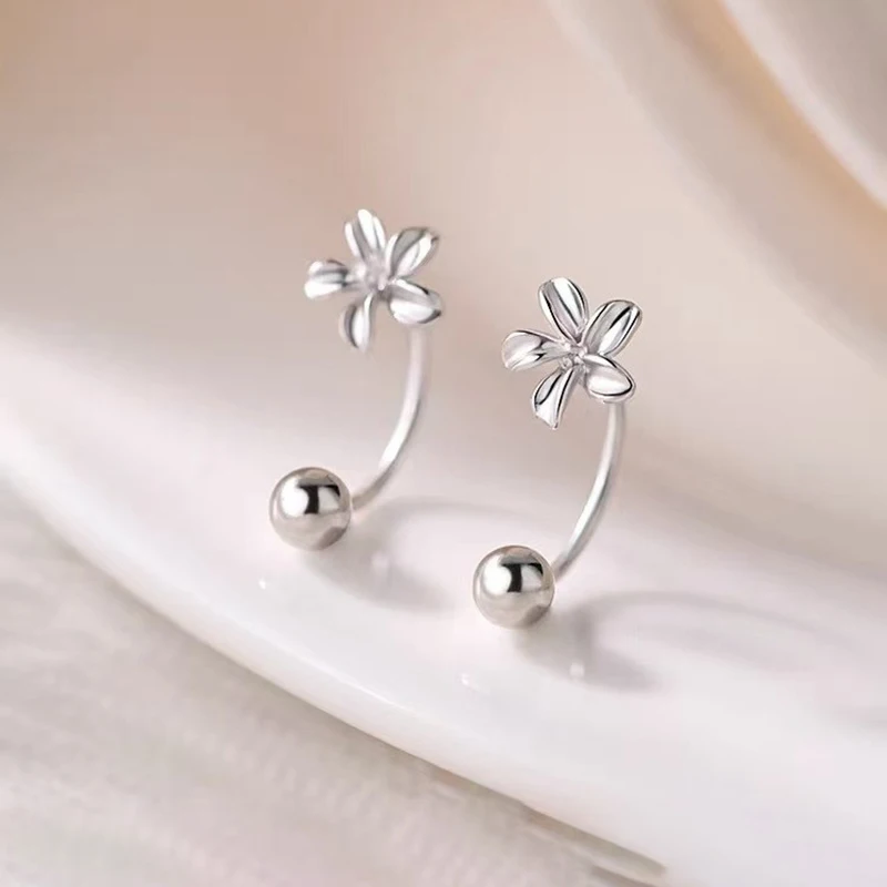 925 agulha de prata mini flor grânulo parafuso planta brincos para mulheres clássico moda jóias luz acessórios luxo