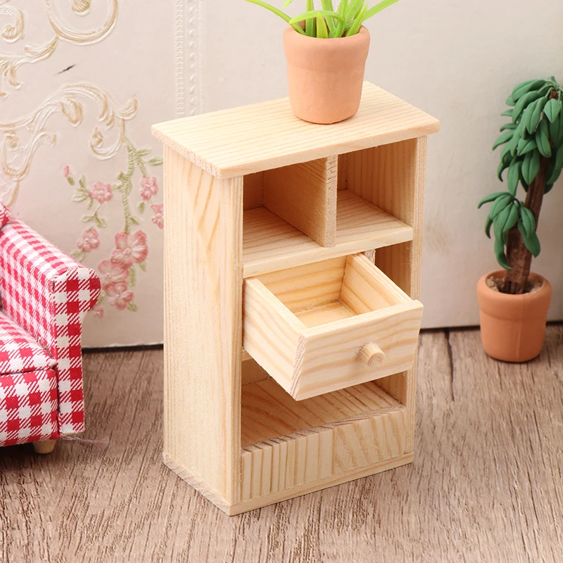 

1Pcs 1/12 Dollhouse Miniature Storage Cabinet Dolls House Cupboard Ornament Dollhouse Living Room Furniture Accessories