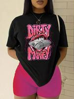 How To Deal With Dirrty Money Letter Women T-Shirt Fashion Cotton T Shirts Street Hip Hop Tee Shirtsoversized Short Sleeve