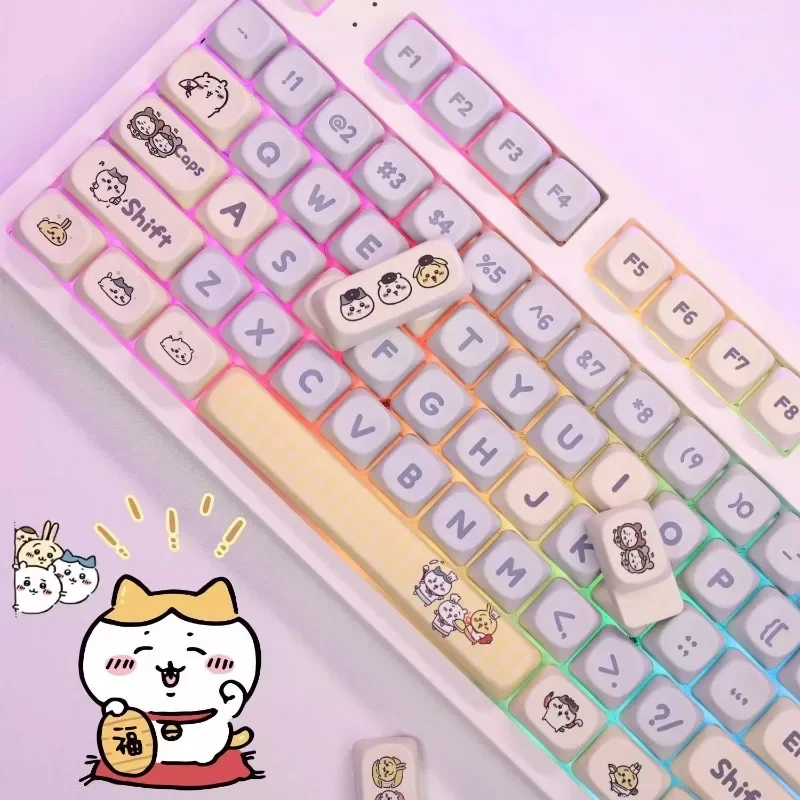 كارتون أنيمي Pochaco لطيف Chiikawa Keycap MOA مادة التسامي الحراري العالي عبر محور لوحة المفاتيح استبدال مفاتيح