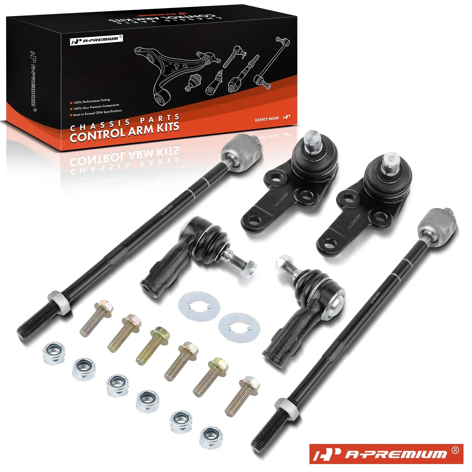 A-Premium 6x Inner & Outer Tie Rod End Front Lower Ball Joint for Ford Focus 2000-2004