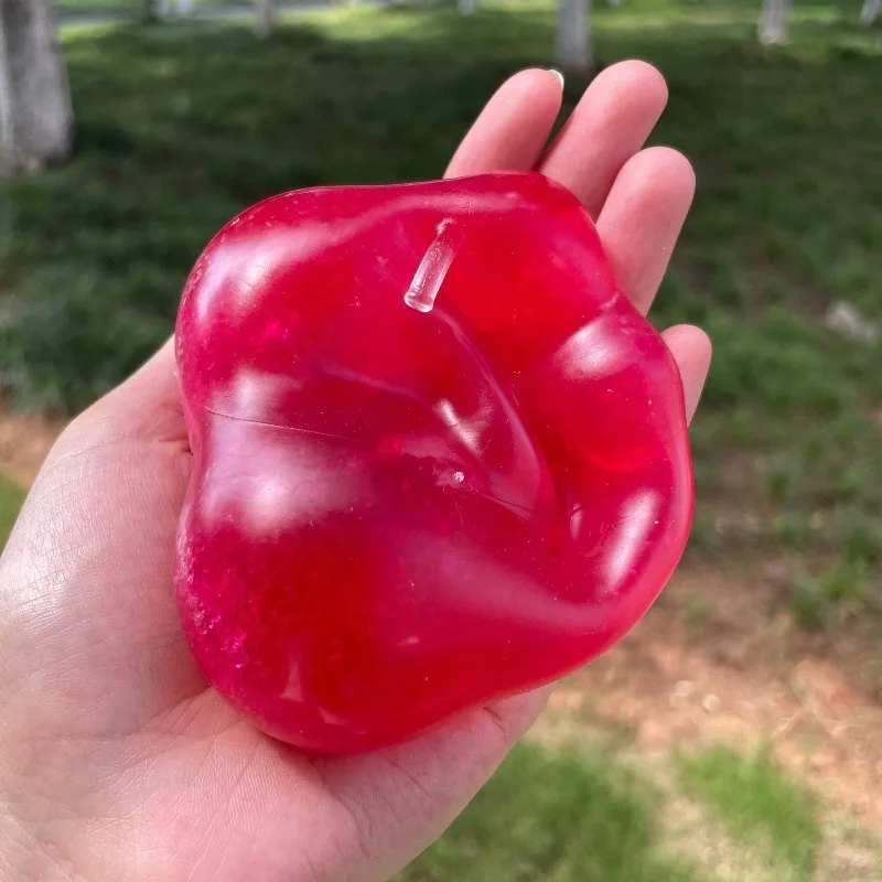 Red Apple Slushie Stress Ball Squishy Toy Apple Smoothie Moldable Non-Bounce Sensory Fidget Toy Decompress Relieve Anxiety Gift