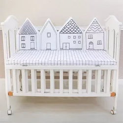 Parachoques Universal grueso y suave para cama de recién nacido, protector anticolisión para niños y niñas, parachoques de cama de dibujos animados para las cuatro estaciones