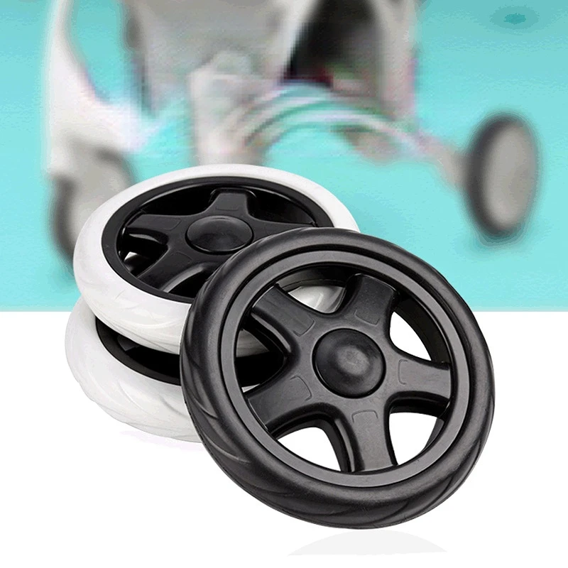 2pcs Shopping Cart 15cm Wheels for Shopping Cart and Trolley Dolly DIY Part Accessories Black White Repair Replacement Wheels