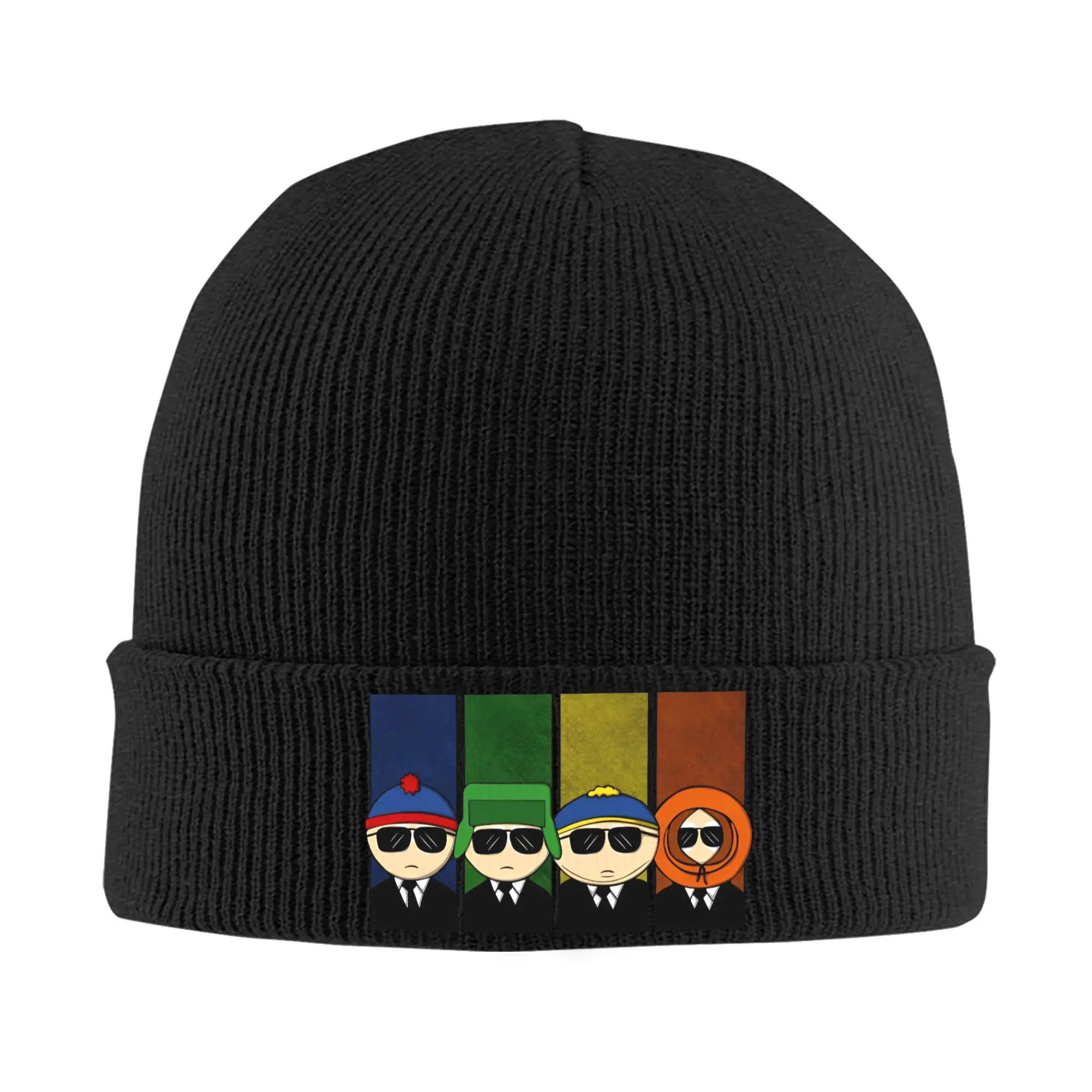 Souths Cartoon Knit Hat Logo Parks  Y2K Cool Caps Adult Unisex Kpop Beanie Hats Autumn Winter Graphic Head Wrap Bonnet Hats