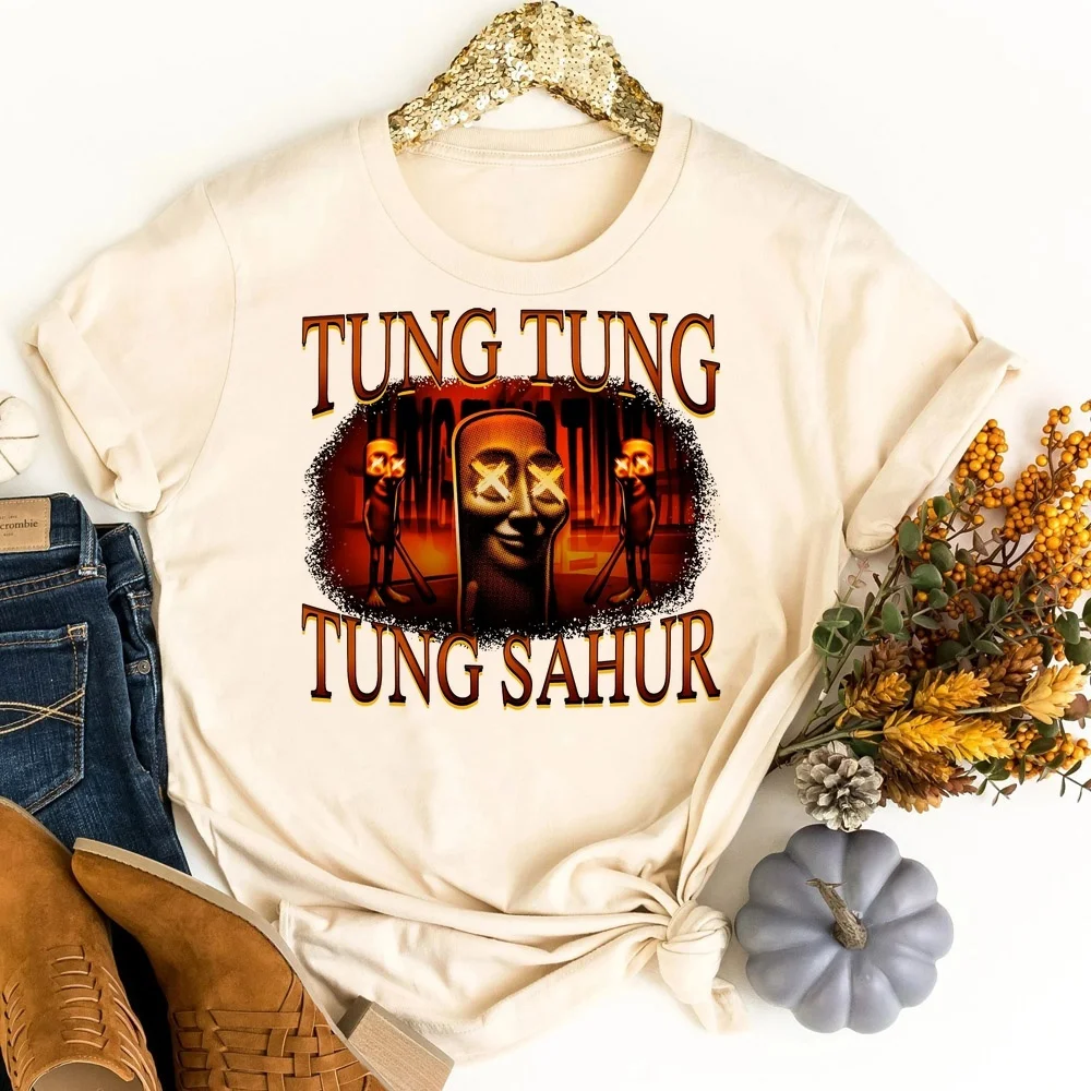 Tung Tung Tung Sahur shirt girl jojifuku graphic korean fashion clearance sales scene  tshirt gyaru Psychedelic gothic kawaii