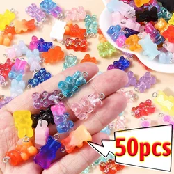 10/50pcs Gummy Bear Jelly Sugar Shapes Colorful Candy Nail Parts Kit Manicure Kawaii Charms Nail DIY Jewelry Finding Decorations