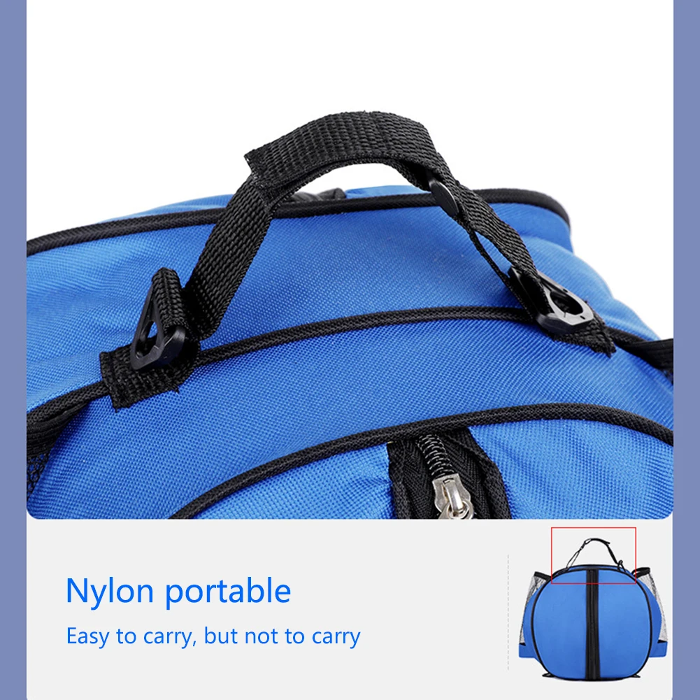 メッシュショルダーサッカーボールバッグ弾性丸型サッカーボール収納バッグ取り外し可能なショルダーストラップフックトレーニング機器用