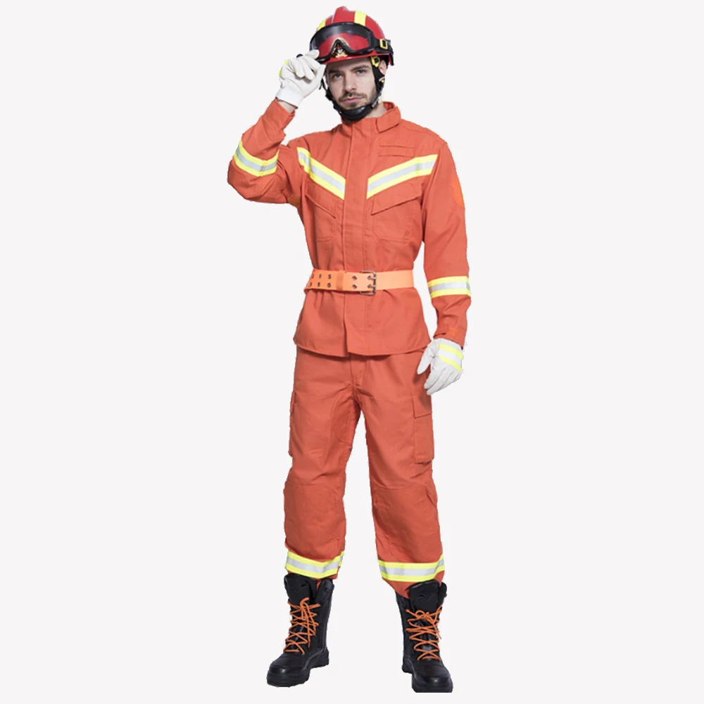 Europe Standard Firefighting Suit Workwear Clothing For Fireman Heat Retardant Fire Resistant Protective Uniform For Firefighter