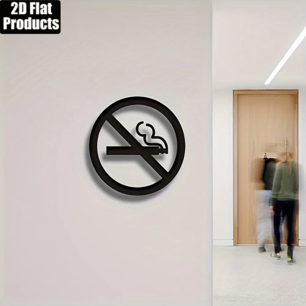 CIFBUY Acryl-Wandschild „Rauchen Verboten“ – Minimalistisches Warnschild für Türen in Restaurants, Büros und als Dekoration für Zuhause