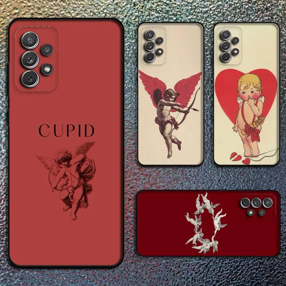 

Чехол для телефона Retro Cupid Angel для Samsung S25, S24, S21, S22, S23, S30, Ultra, S20, Plus, Fe, Lite, Note, 10,9,5G, черный чехол