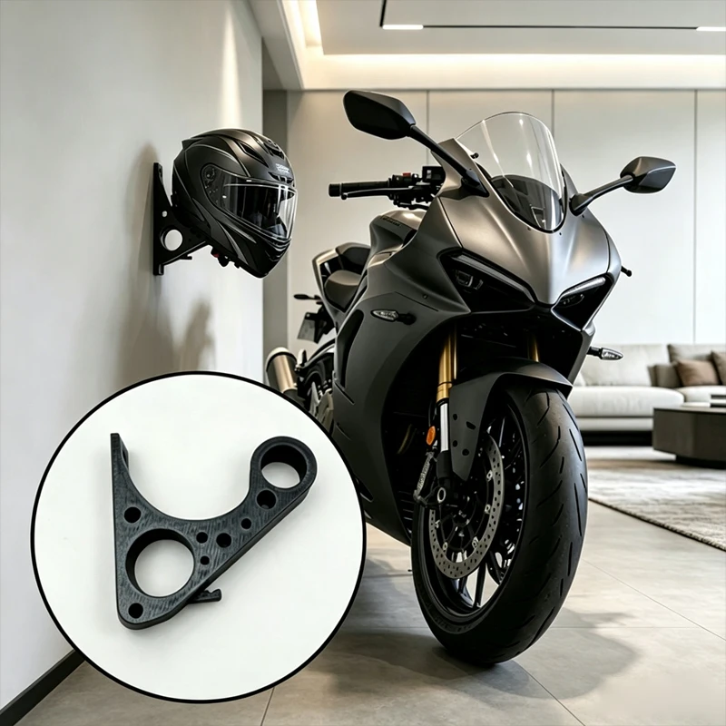 3D Printed Wall Mount Helmet Key Holder Universal Wall Hook Rack For Motorcycle Helmet Anti-Deformation Helmet Storage Bracket