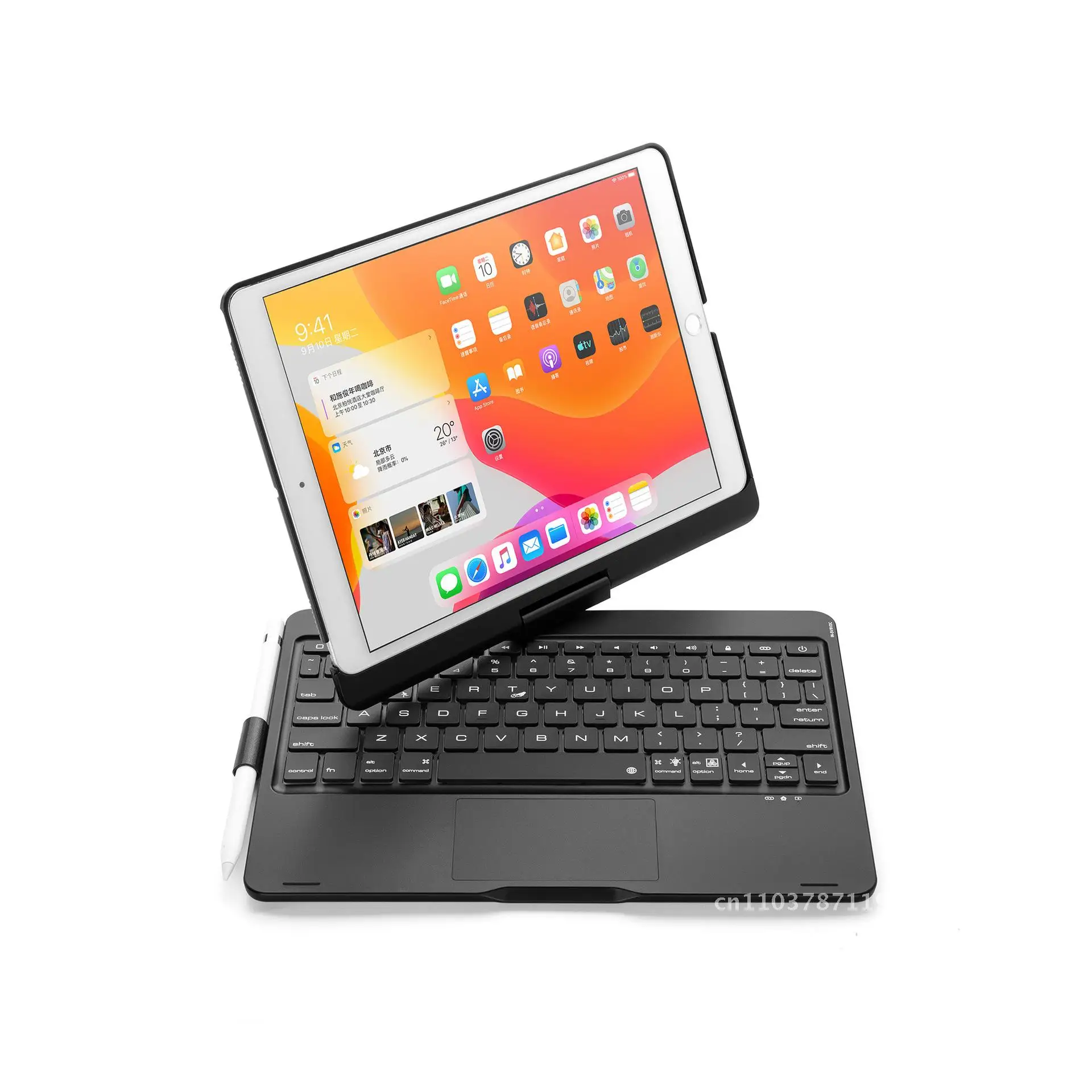 

Вращающийся защитный чехол для Bluetooth-клавиатуры для iPad 10,2-дюймовая сенсорная клавиатура с подсветкой, совместимая модель AIR3