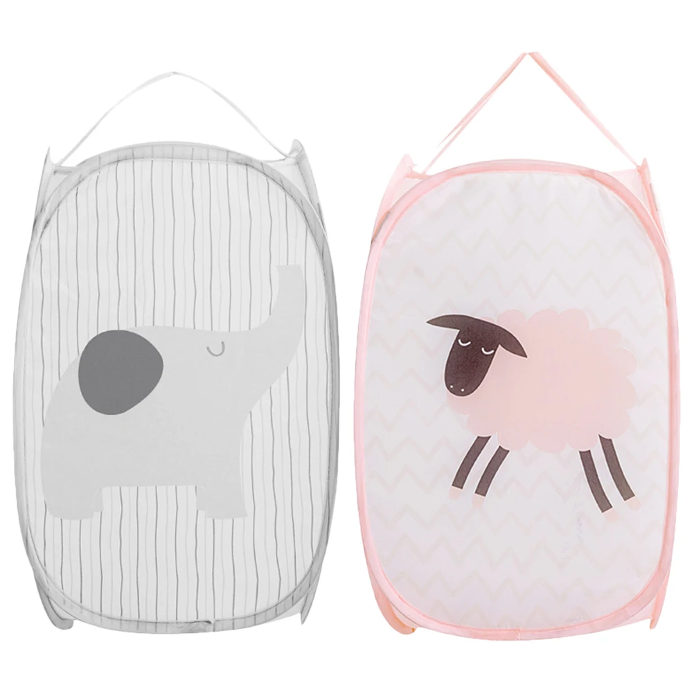 

2pcs Collapsible Laundry Basket Portable Hamper Baskets Handles Storage Bin Foldable Toy Home Organization Container Bedroom