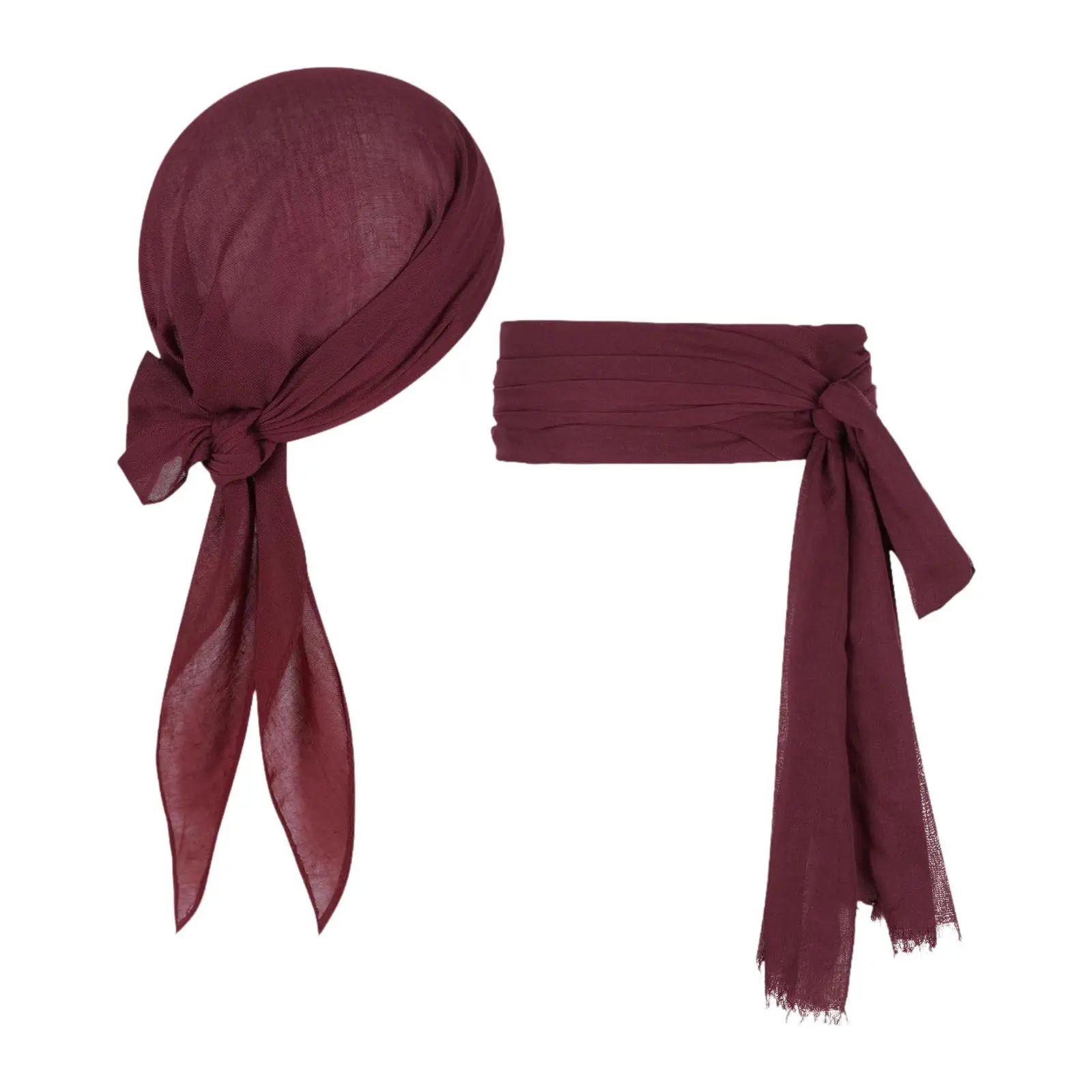 Pirate Costume Set Turban Sash Fancy Dress Decorative Decor Headwear for Party Stage Performance Birthday Men Role Playing