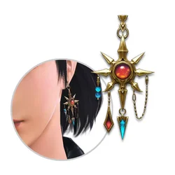 Final Fantasy XIV FF14 Azeyma Cos Earrings Cosplay Ear Clip Ear Pin Anime Comic Con Show Prop Jewelry Accessories