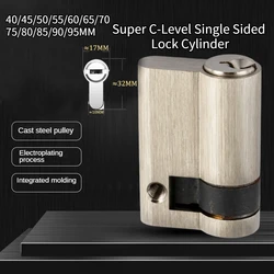 40mm-95mm Invisible Door Lock Core Bathroom Glass Door Lock Single Side Cylinder With Knob For Fire-Proof Door Security Door