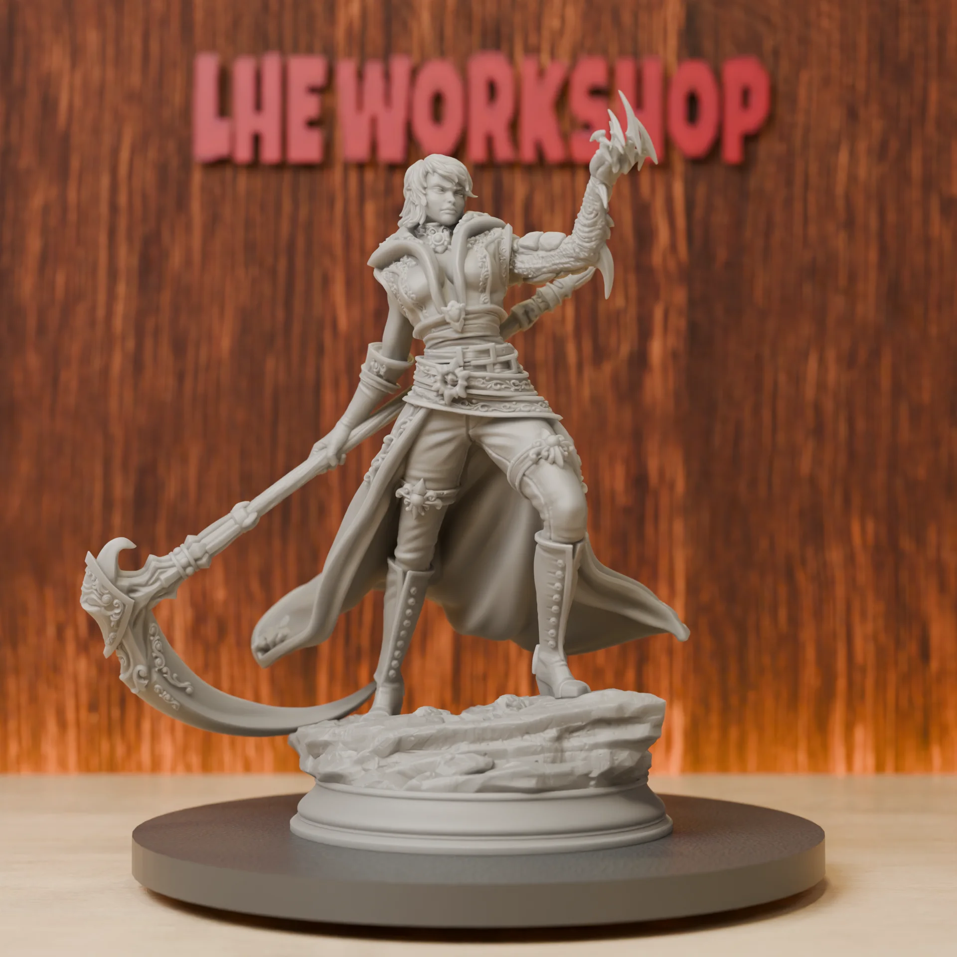 Fiend Hunter Miniatures | 28mm-75mm | Resin 3D Printed DND Pathfinder Mini | Unpainted Grey