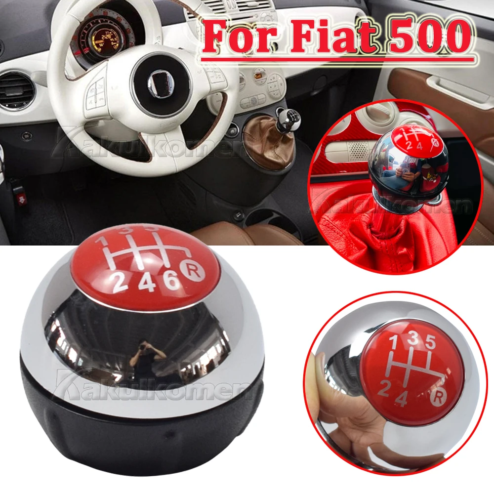 Manopola del cambio 5/6 marce per Fiat 500 2012-2018 in cromo e rosso – Recensione completa su 55344048