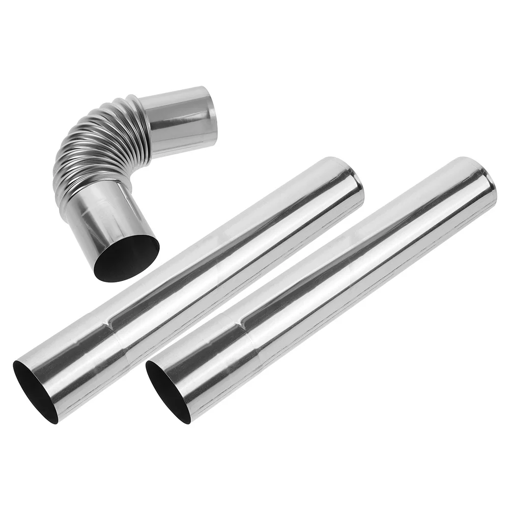 

1 set 1 Set Stainless Steel Chimney Flue Vent Tube High-Temperature Resistant Straight Elbow Wood Stove Fireplace Smoke Exhaust